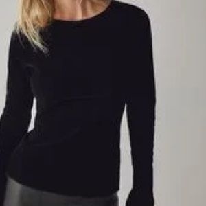 NWT! NWT! Free People Intimately Countdown Flocked Long Sleeve Black XL